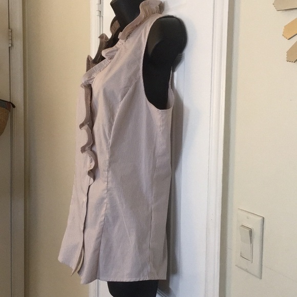 NY&CO Tan/White Pinstripe Stretch - Picture 5 of 5